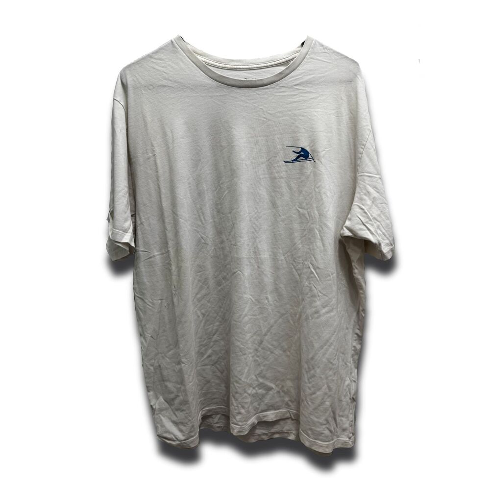Patagonia Organic Cotton 1973 Graphic T-Shirt White Blue Yellow Mens XL